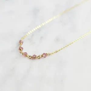 Beaded Pink Tourmaline Necklace