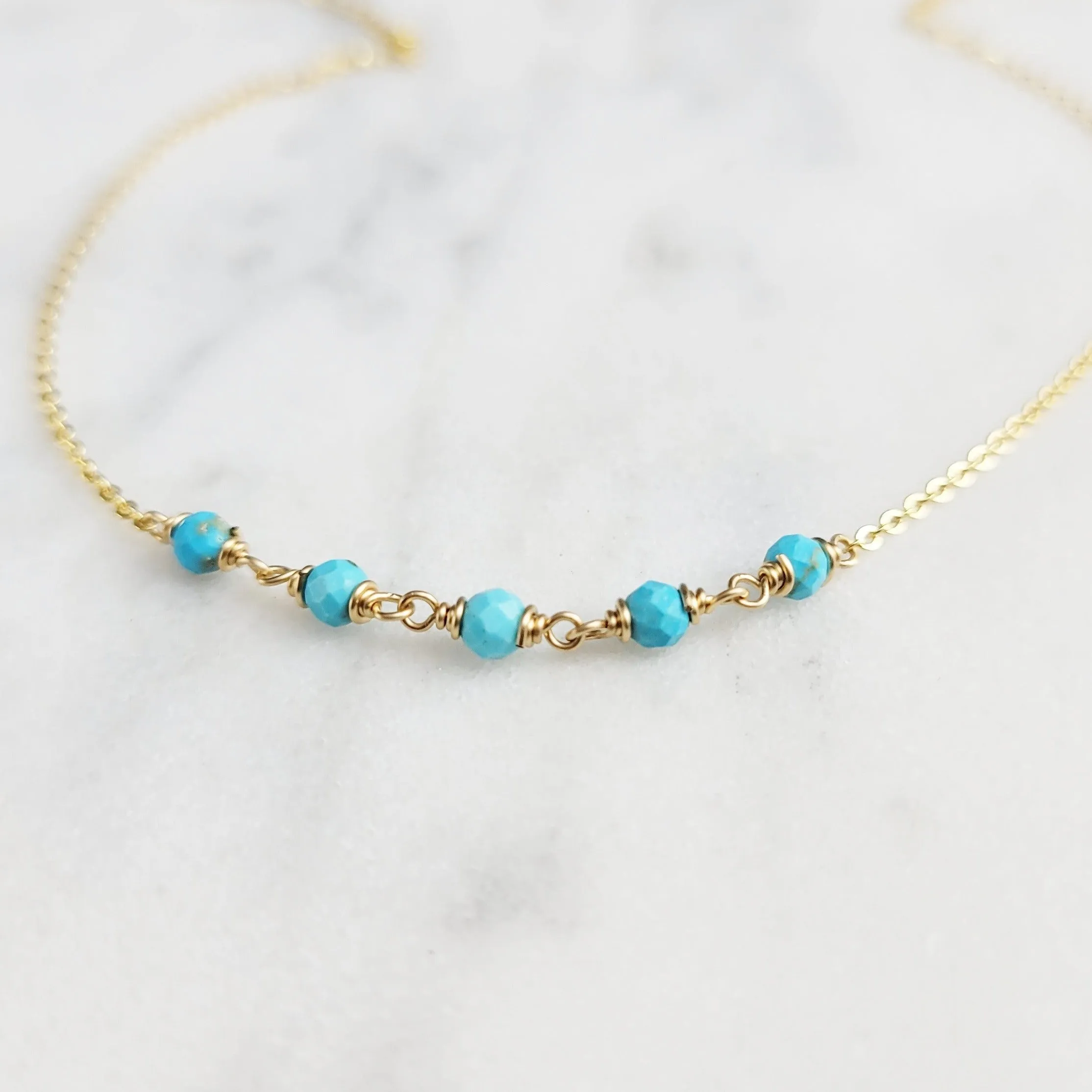 Beaded Sleeping Beauty Turquoise Necklace