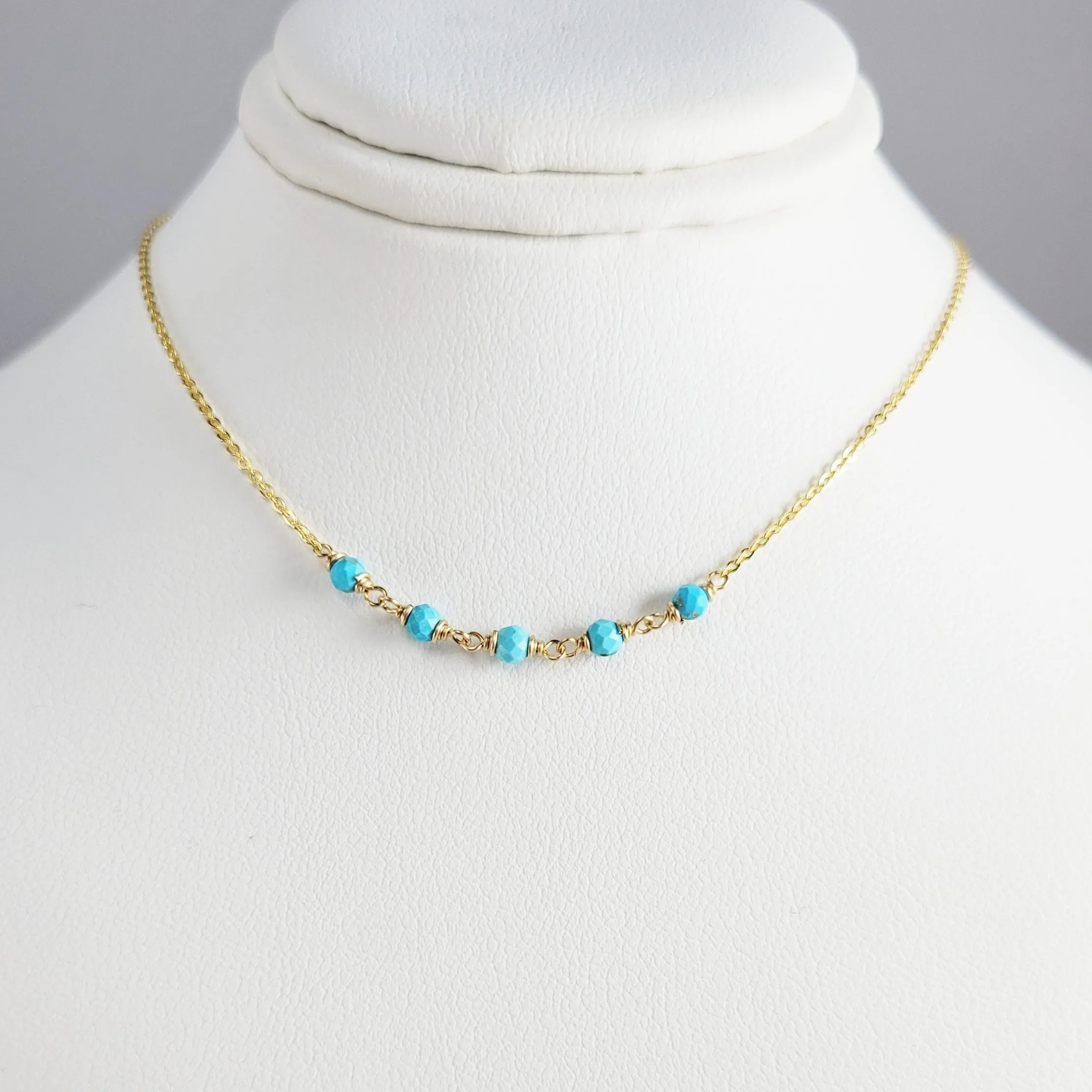 Beaded Sleeping Beauty Turquoise Necklace