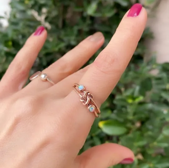 Double Knot Opal Ring