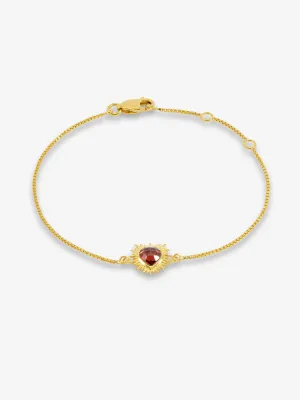 Electric Love Garnet Heart Bracelet - Gold - EGHB1GAGP
