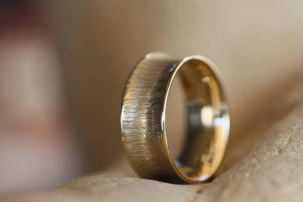 Hammered gold custom made ring