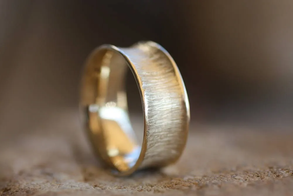 Hammered gold custom made ring