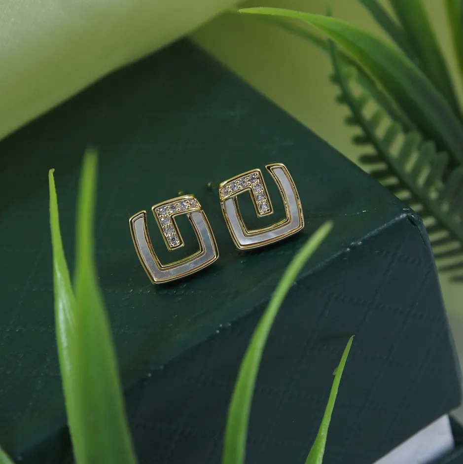 Korean Gold/Silver/Rosegold Plated Greek Key Fret Meander Stud Earring