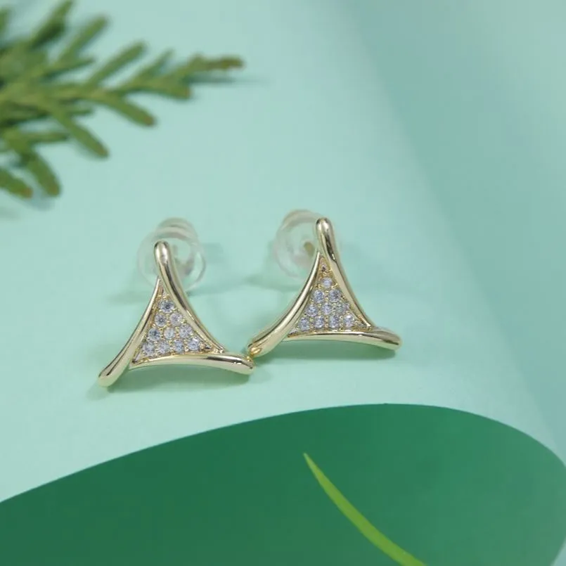 Korean Sterling Cubic Zirconia Stud Earring