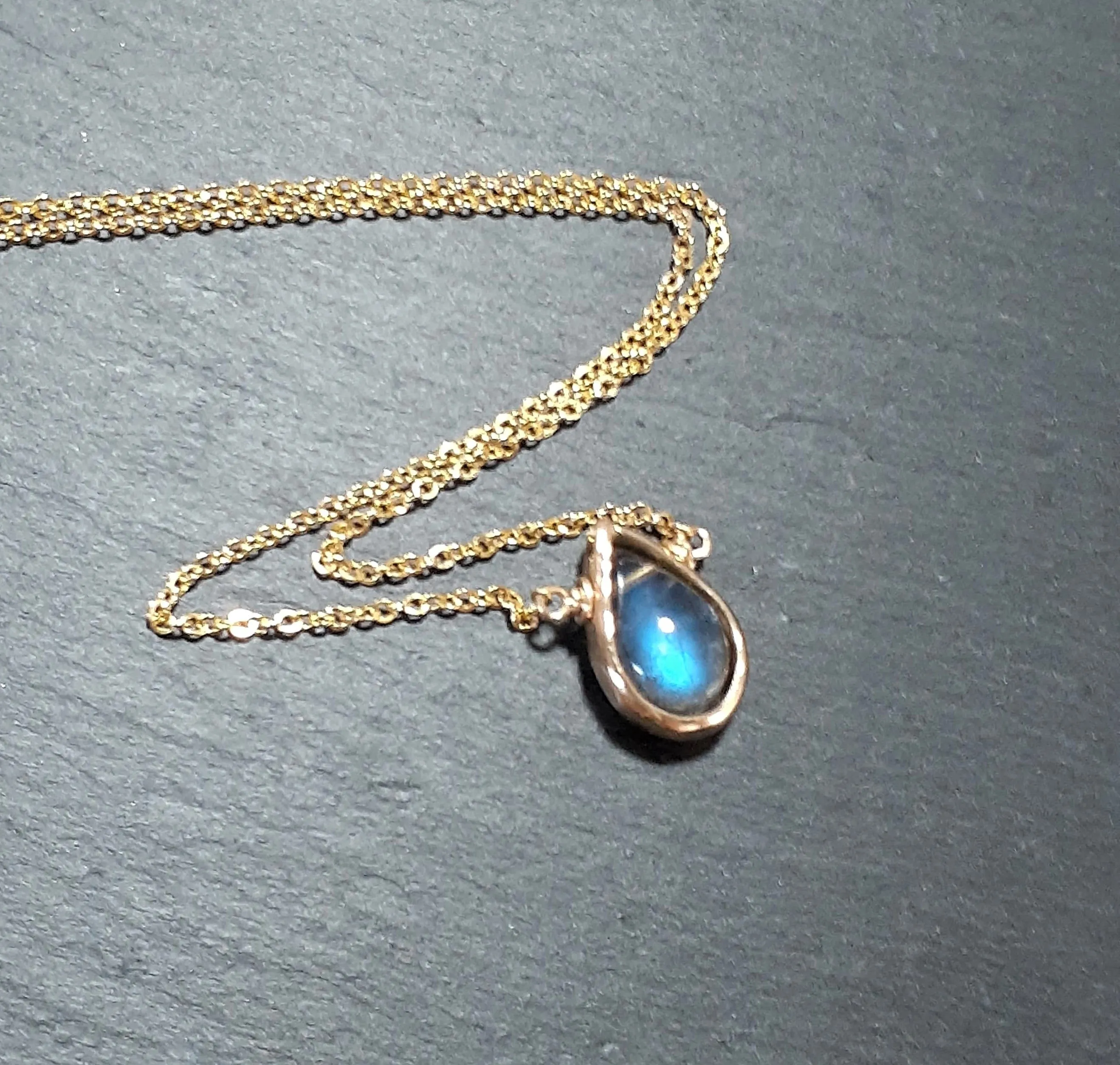 Labradorite Pear Pendant Necklace
