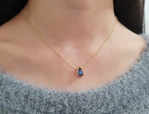 Labradorite Pear Pendant Necklace