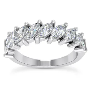 Marquise Diamond Wedding Band (Total Diamond Weight 1.35ct, Quality GH-VS)