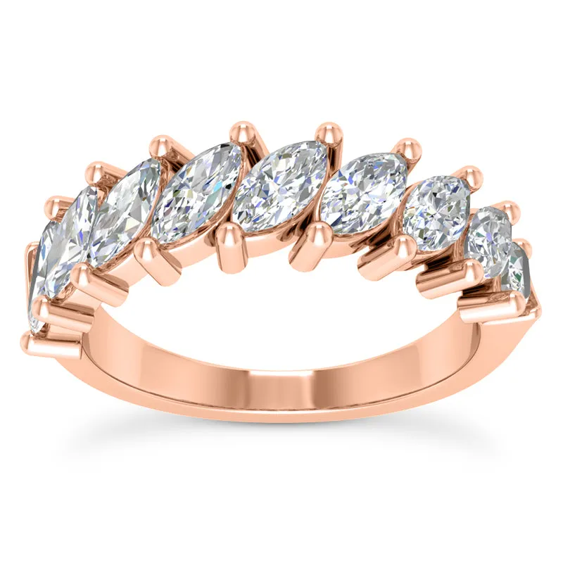 Marquise Diamond Wedding Band (Total Diamond Weight 1.35ct, Quality GH-VS)