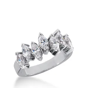 Marquise Diamond Wedding Band (Total Diamond Weight 1.40ct, Quality GH-VS)