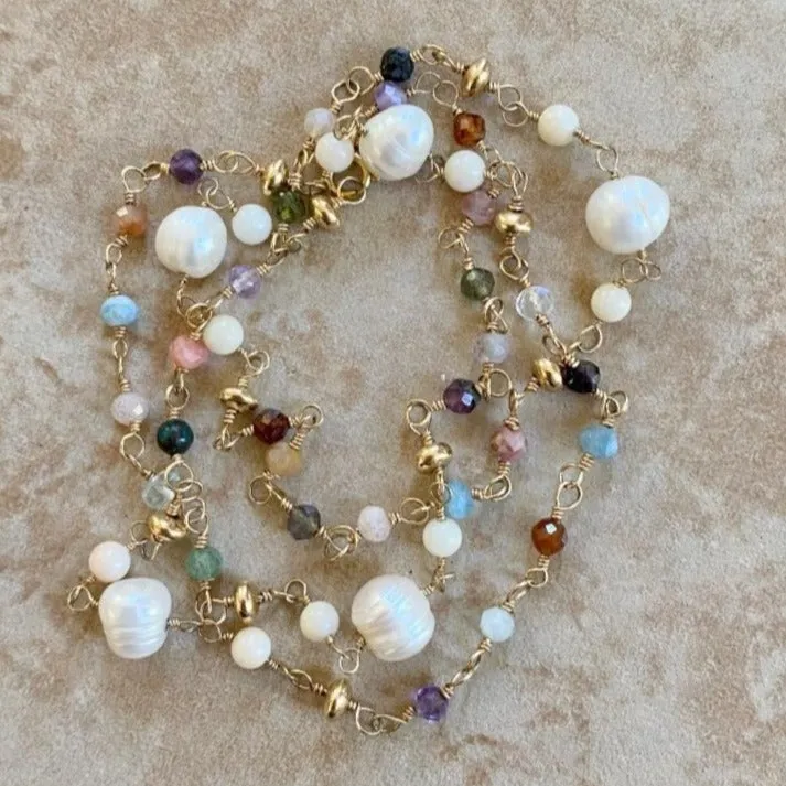 Mixed Gemstone Necklace -  Mara
