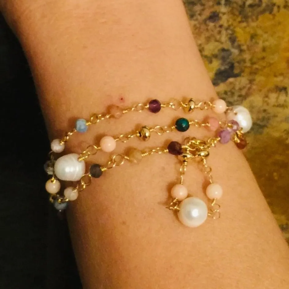Mixed Gemstone Necklace -  Mara