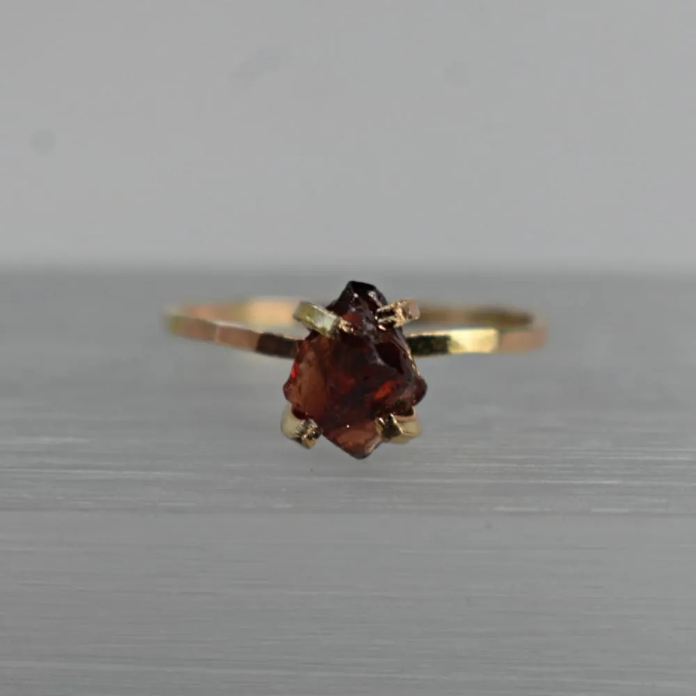Raw Garnet Ring