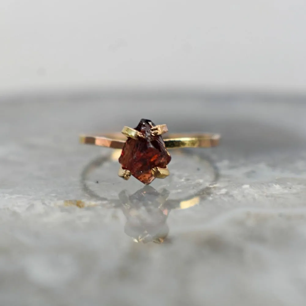 Raw Garnet Ring