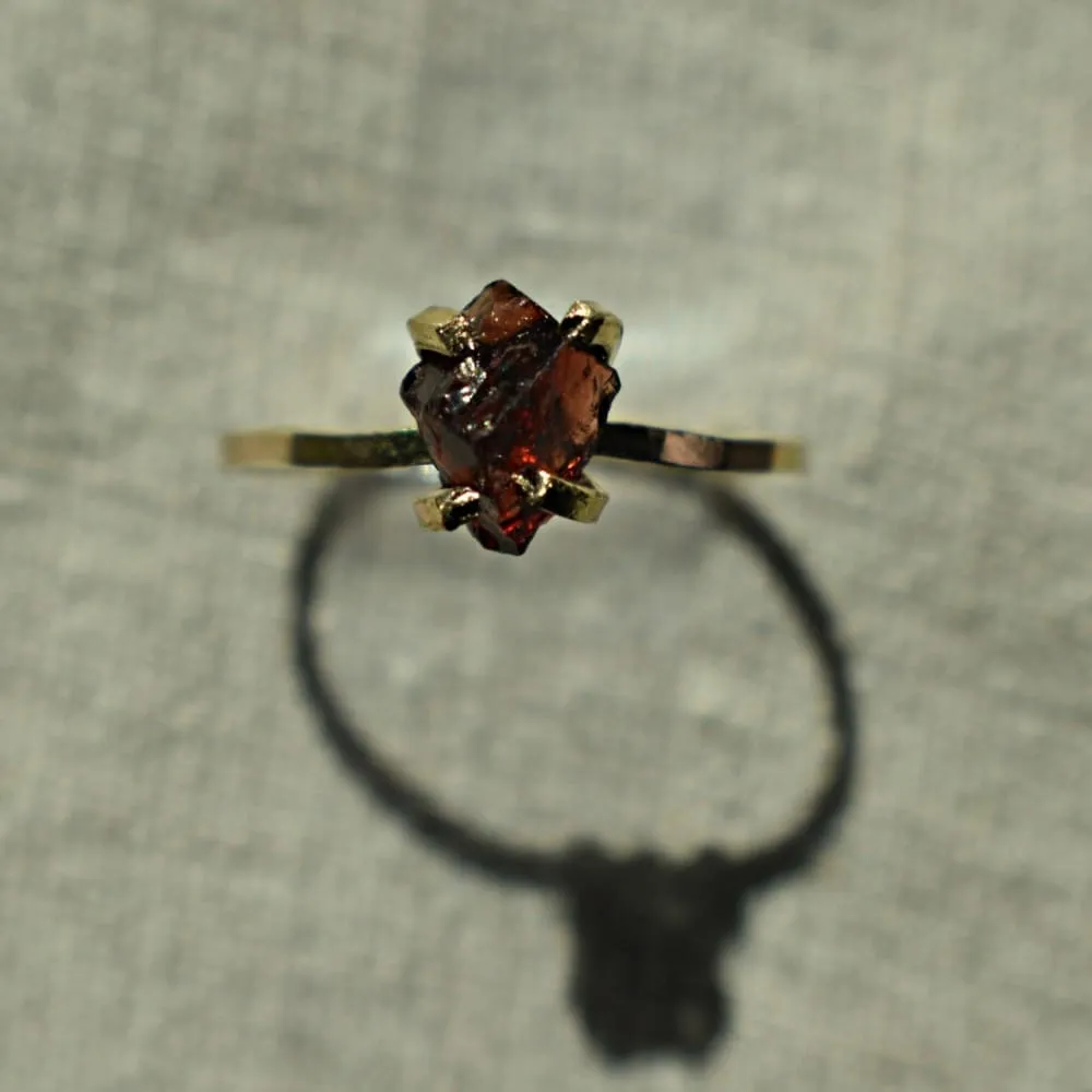 Raw Garnet Ring