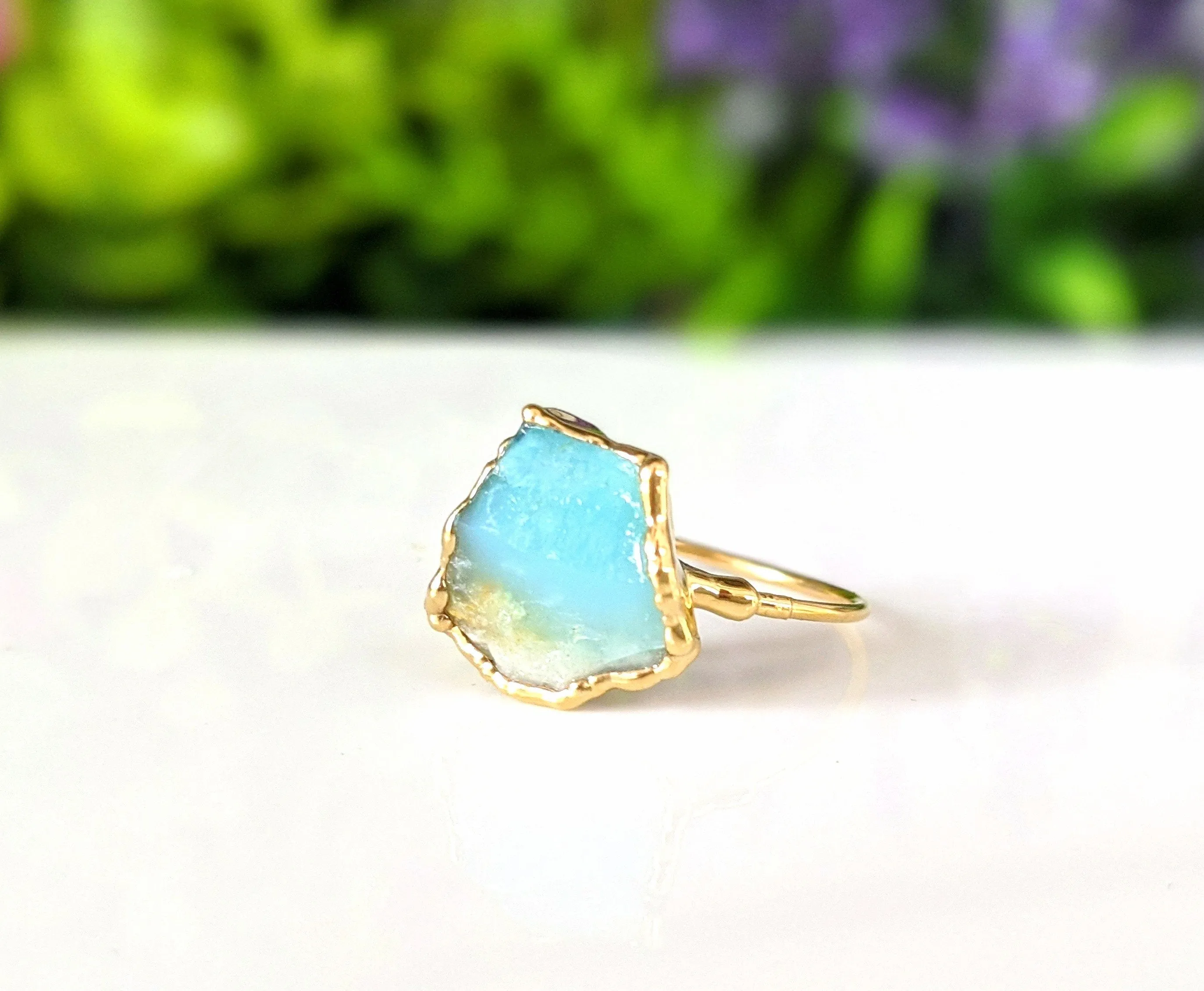 Raw Peruvian Opal ring
