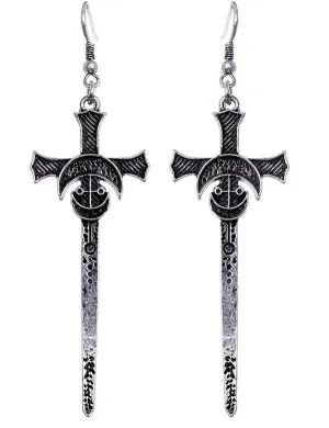 Restyle Moon Swords Earrings Distressed Gothic Witchy Occult Earrings