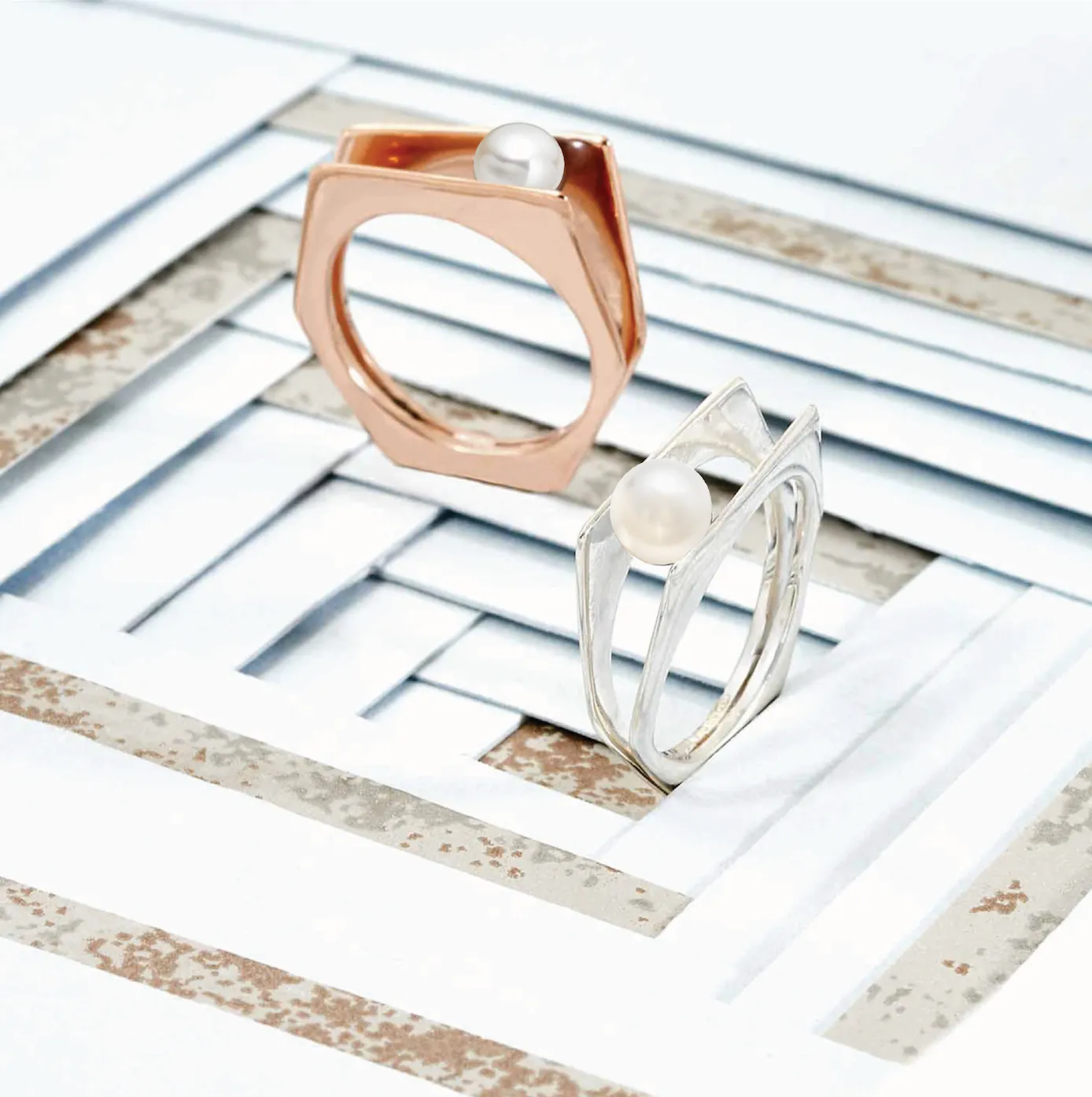Silver Ring White Pearl Alvaro