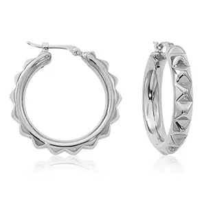 Silver Studded Hoop Earrings