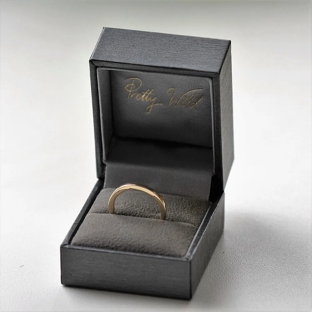 Solid Gold Square Wedding Ring Band