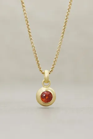 Spessartite Garnet  Round Brilliant Pendant