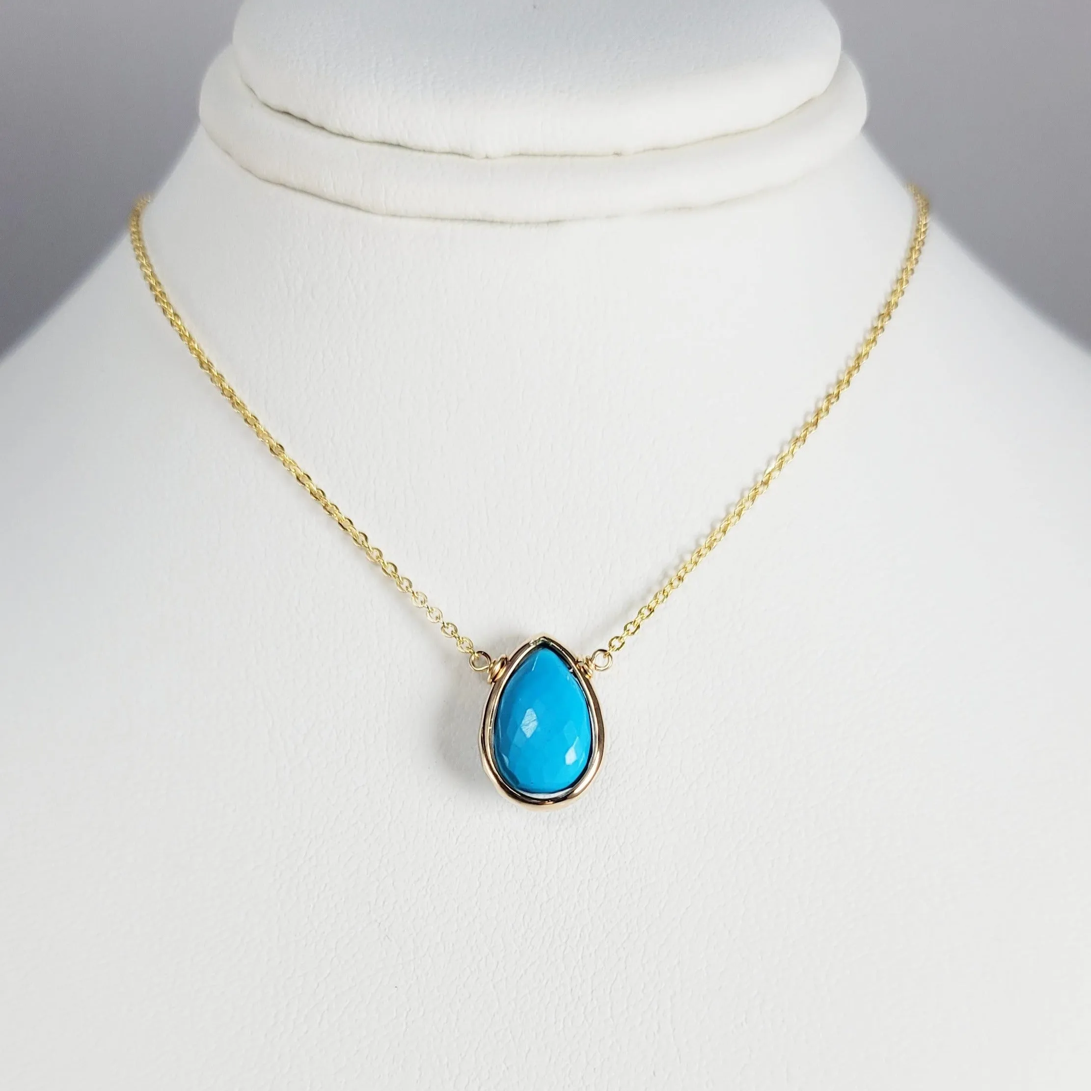 Turquoise Briolette Pendant Necklace
