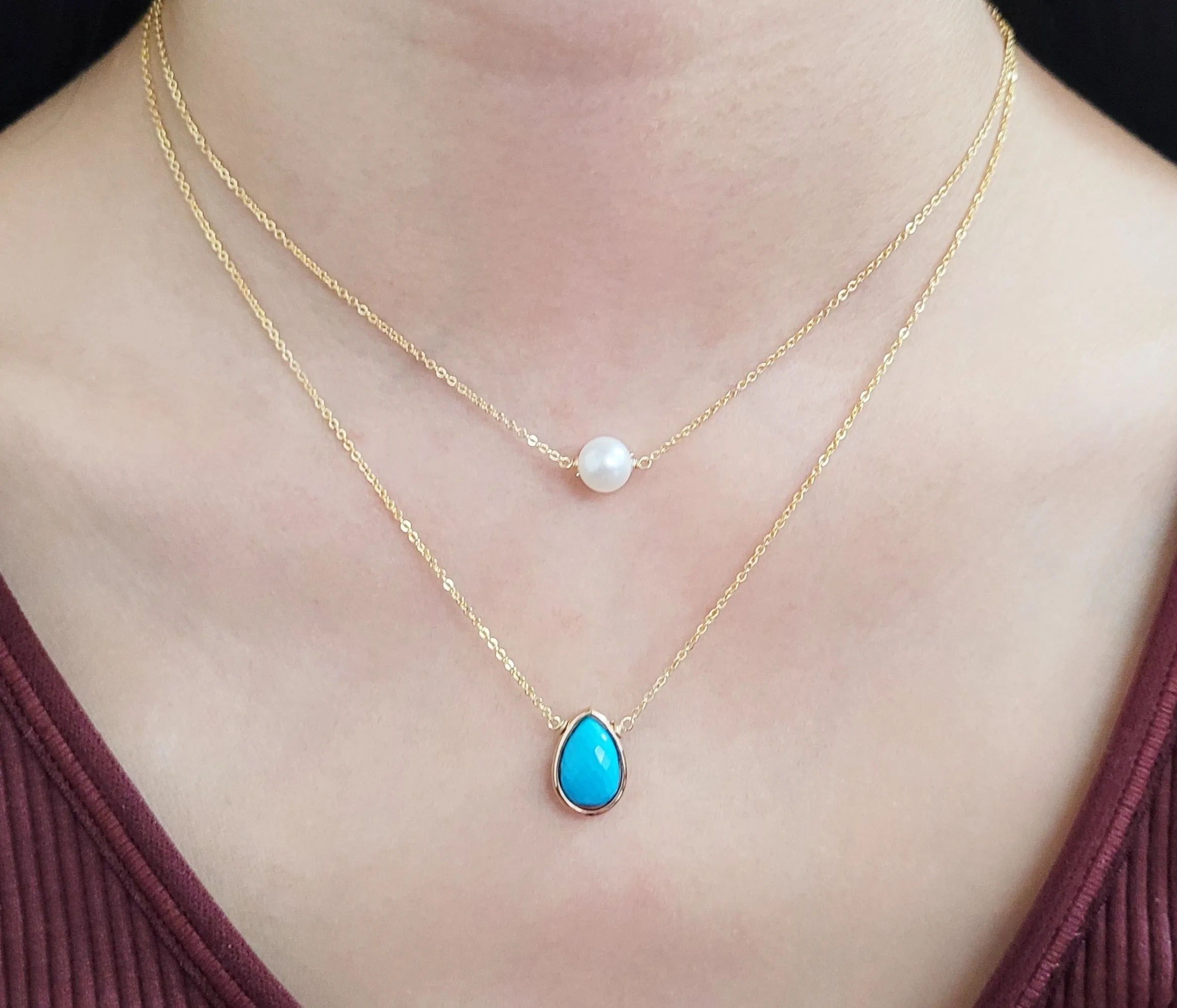 Turquoise Briolette Pendant Necklace