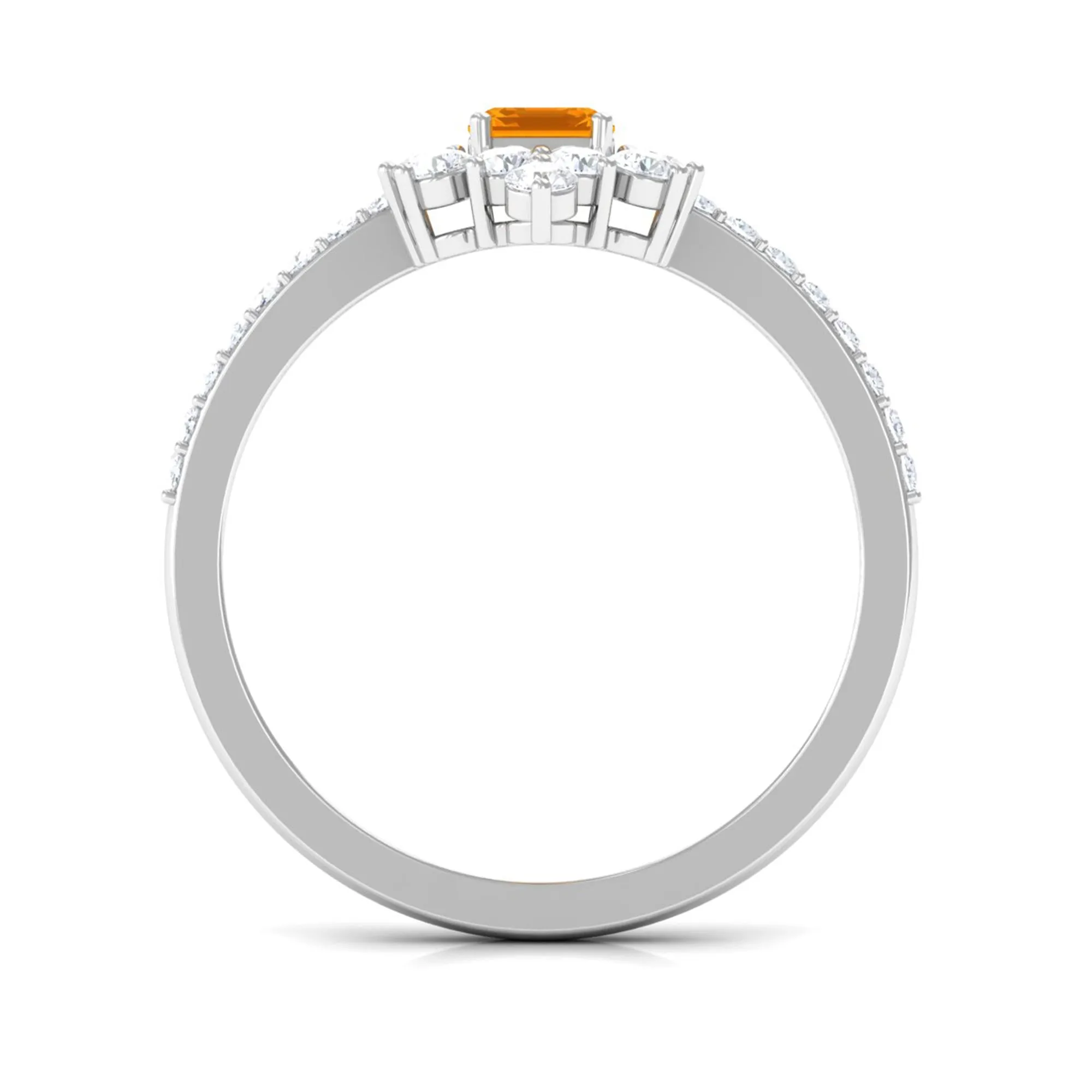 Vintage Fire Opal and Diamond Halo Engagement Ring