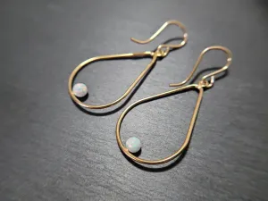 White Opal Dangle Earrings